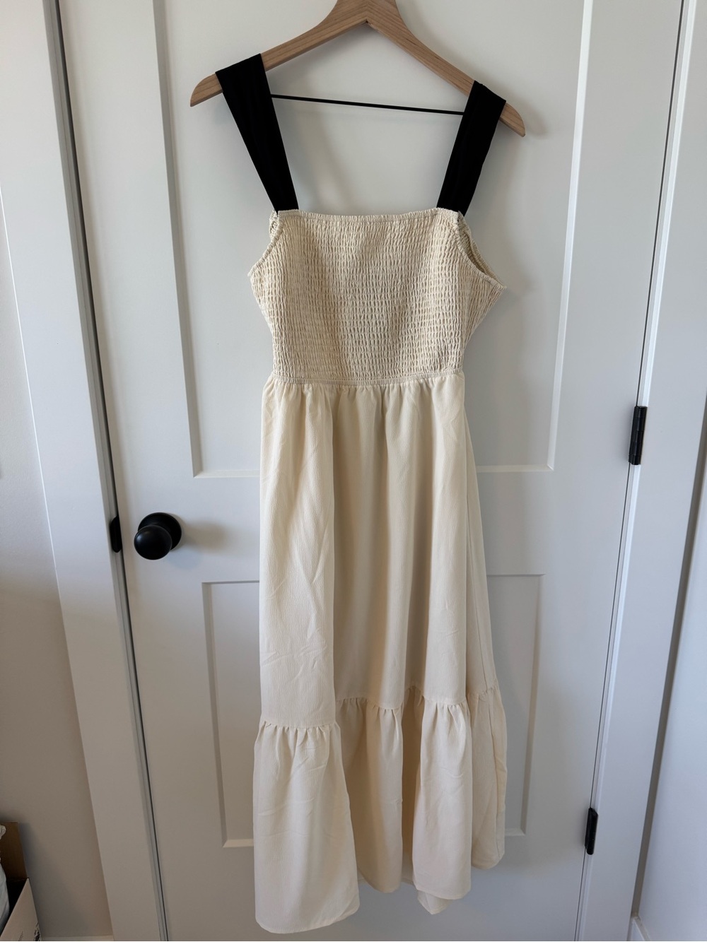 Flying Tomato Cream Maxi Dress with Black Straps Size XL